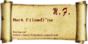 Merk Filoména névjegykártya
